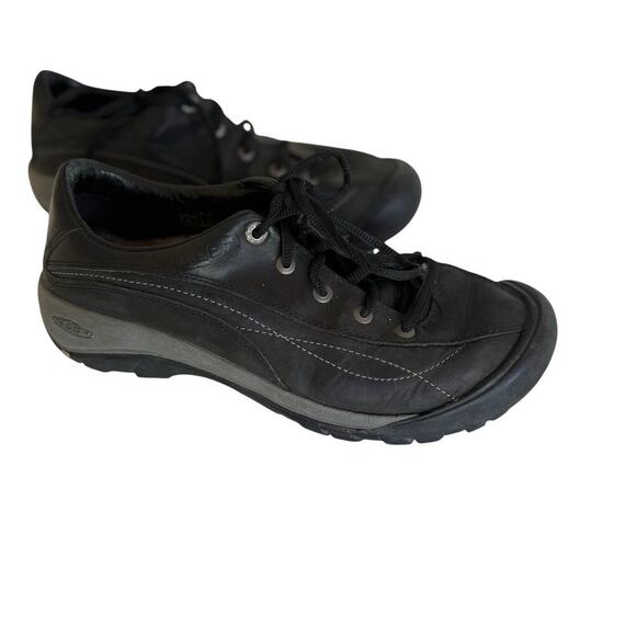 Keen Shoes - KEEN Women’s Black Leather Lace Up Casual Shoes EU 40 US 9.5 Comfort Walking